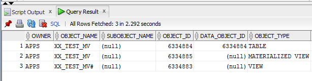 materialized view in Oracle R12