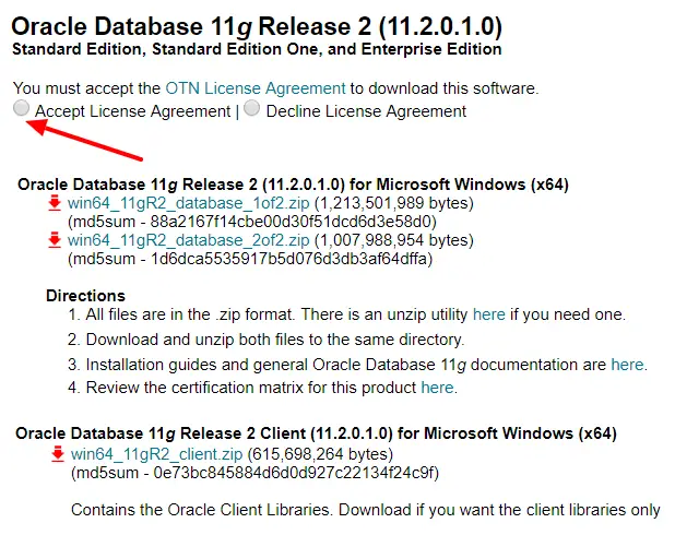 Download Oracle Database 11G release 2