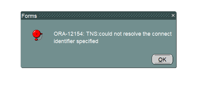 ORA-12154: TNS could not resolve the connect identifier specified