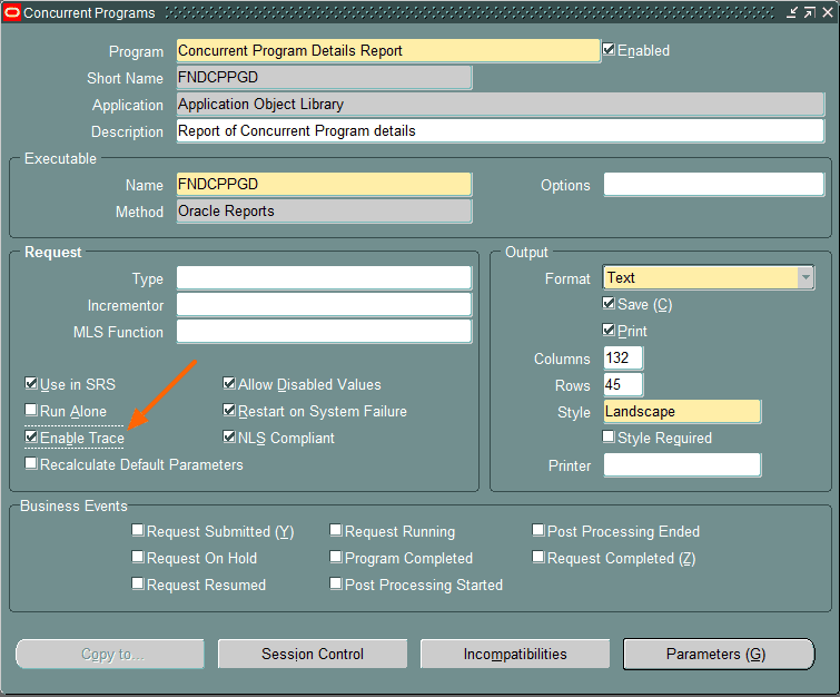 Select Enable Trace Check Box