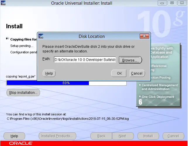 Oracle Developer Suite 10g Insert disk 2
