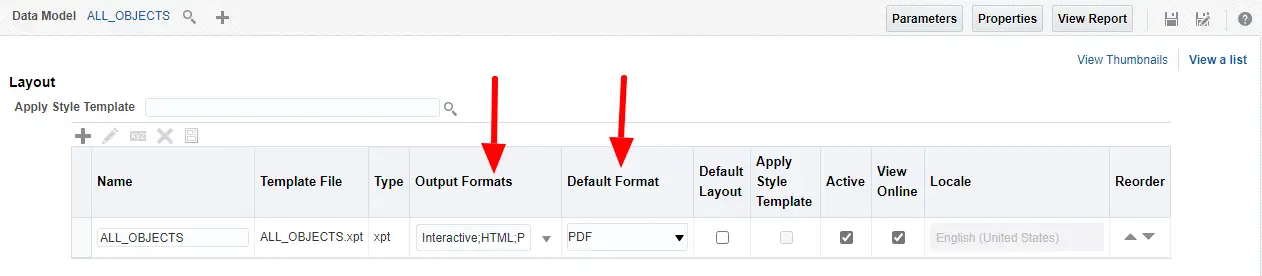 Change report output formats, default format, etc