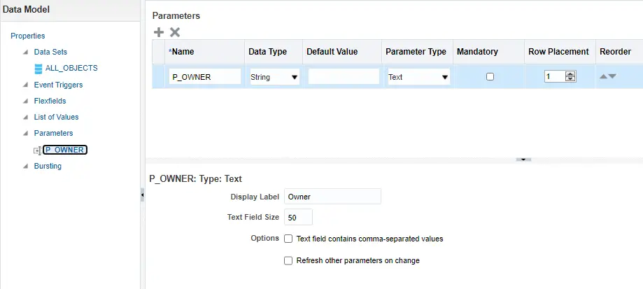 Create Parameter