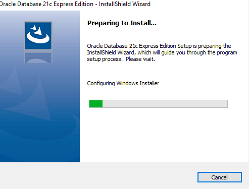 Oracle 21C express edition prepart to install